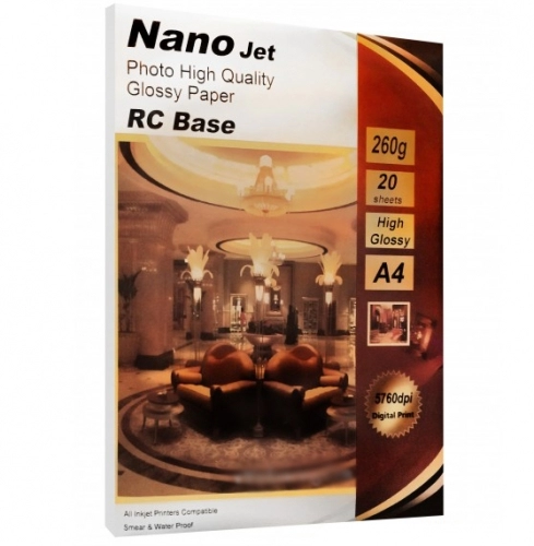 کاغذ فتوگلاسه نانوجت سایز A4 وزن 260 گرم 20 برگ کاغذ فتوگلاسه نانوجت سایز A4 وزن 260 گرم 20 برگ