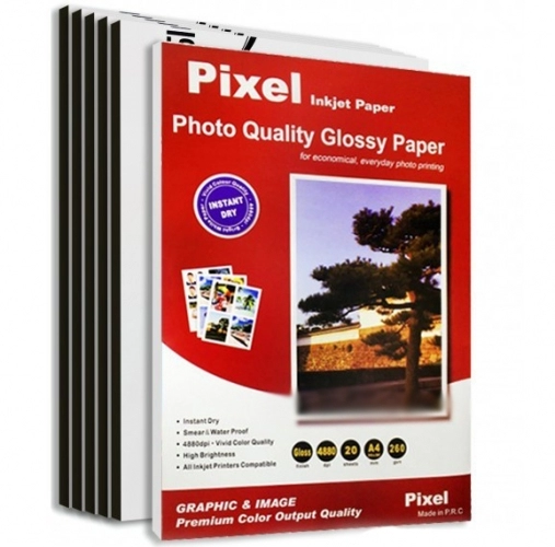 کاغذ فتوگلاسه پیکسل سایز A4 وزن 260 گرم 20 برگ کاغذ فتوگلاسه پیکسل سایز A4 وزن 260 گرم 20 برگ