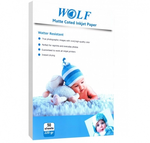 کاغذ کتد مات ولف سایز A4 وزن 220 گرم 50 برگ کاغذ کتد مات ولف سایز A4 وزن 220 گرم 50 برگ