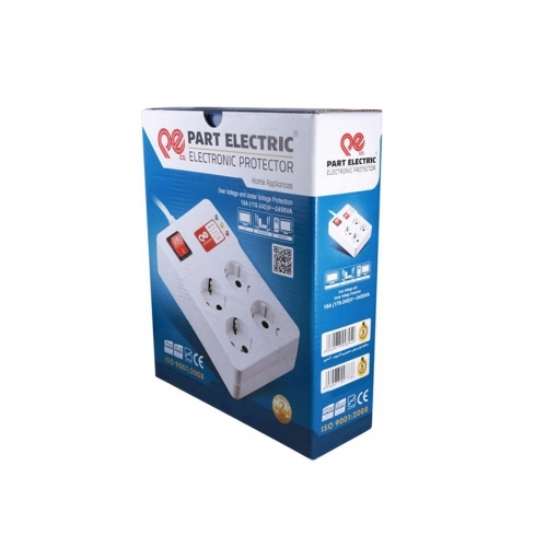 چندراهی و محافظ برق 3 متری پارت الکتریک مدل PE2204 چندراهی و محافظ برق 3 متری پارت الکتریک مدل PE2204