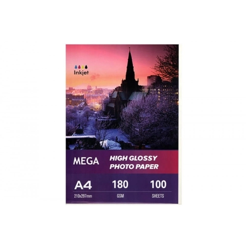 کاغذ فتوگلاسه 180 گرم ضد آب مگا سایز A4 کاغذ فتوگلاسه 180 گرم ضد آب مگا سایز A4