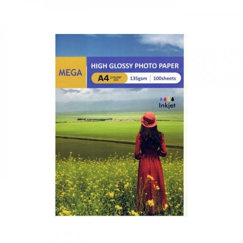 کاغذ فتوگلاسه 135 گرم ضد آب مگا سایز A4 کاغذ فتوگلاسه 135 گرم ضد آب مگا سایز A4
