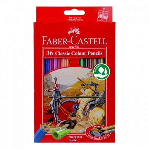 مداد رنگی 36 رنگ فابر کاستل مدل Classic کد 115856 به همراه تراش مداد رنگی 36 رنگ فابر کاستل مدل Classic کد 115856 به همراه تراش