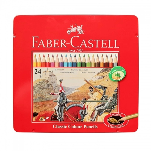 مداد رنگی 24 رنگ فابر کاستل مدل Classic بسته فلزی مداد رنگی 24 رنگ فابر کاستل مدل Classic بسته فلزی