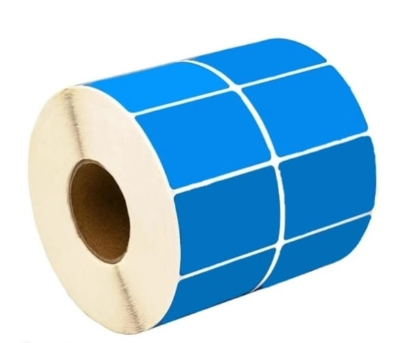 لیبل کاغذی دو ردیفه آبی سایز 34x51 میلی متر