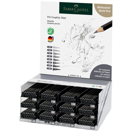 مداد گرافیتی فابر کاستل مدل Pitt Graphite Matt دیسپلی 144 عددی
